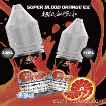 Vapor de sabor a hielo de color naranja súper sangre